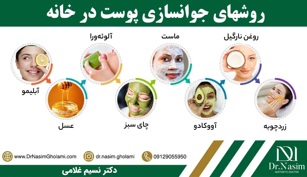 روشهای جوانسازی و رفع پیری پوست صورت در خانه