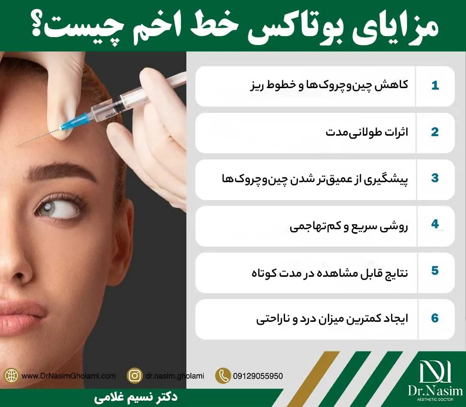 مزایای تزریق بوتاکس خط اخم